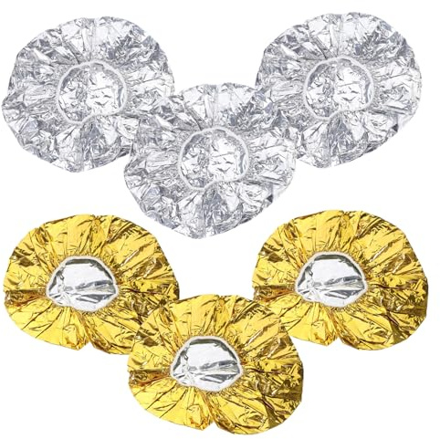 Healeved 6stücke Teiliges Aluminiumfolie-isolations-haarschneide- Professionelle Hitzeschutz-haube Für Friseure Goldene Und Silberne Wärmeisolationskappen Für Salon Heimgebrauch