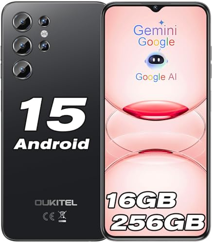 OUKITEL C1 Pro Mobile Phones (2025) - 16GB+256GB/1TB, Android 15 Smartphone, 5150mAh, 6.52 HD+ Display, 13MP Camera, Dual 4G SIM Free Unlocked Mobile Phone, 3 Card Slots/Fingerprint/3.5mm Jack