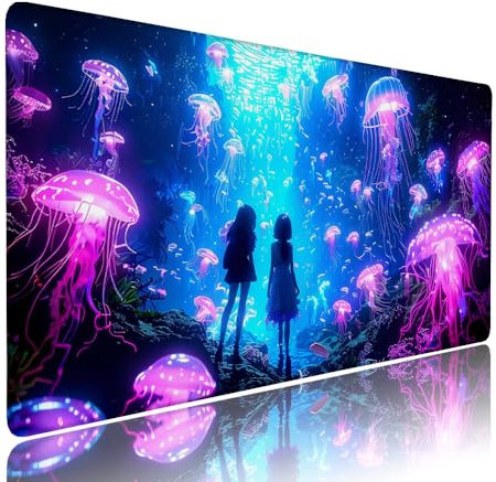 Blue Large Mouse Mat Gaming Non Slip xxl Mouse Pad Dream 800x300x3mm Waterproof Small Keyboard Mats for Desk Protector, With Rubber Base Stitched Edges, for Office Home and Gaming Room Stuff d-806