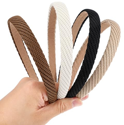 Mabor 4 st flätade pannband för kvinnor flickor tunna stickade hårband mode halkskydd pannband för kvinnor hår elegant söt hårstyling tillbehör
