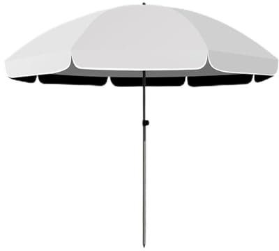 Tragbarer Strandschirm, UV50+ wasserdichter Gartenschirm, verstellbarer Outdoor-Baldachin für Camping, 200 cm Sonnenschirm, leichter Reise-Regenschirm (weiß)