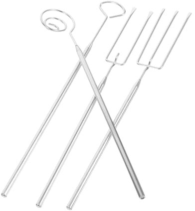 LAPYAPPE 4 Pièces Fourchettes à Fondue Inoxydable Outils de Trempage pour Chocolat et Bonbons Ustensiles de Cuisine Design Ergonomique Facile à Nettoyer