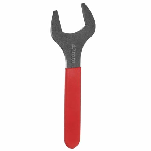HARFINGTON Single Open End Wrench 42mm Metric 15 Degree Offset Angle U-Shaped Open Ended Spanner Small Flat Head Blackening Wrench with Red Shank for Automotive Repair Furniture Assembly