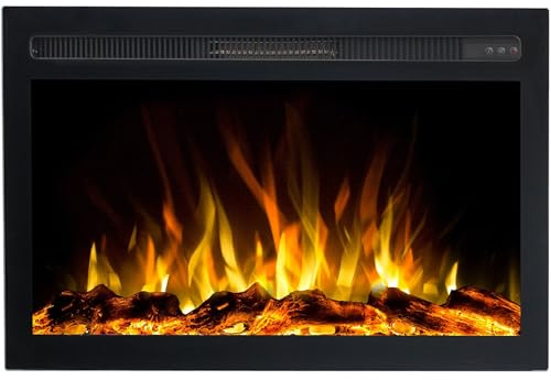 Emotion Flame Infinity - Cartucho eléctrico para chimenea eléctrica, empotrable de alta calidad, 81 x 14 x 50 cm, chimenea LED con calefacción de 750/1500 W