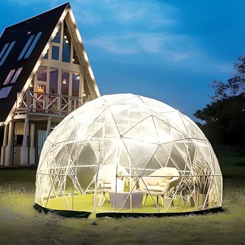 Tienda de campaña de invernadero para exteriores, cúpula de burbujas de PVC de 12 pies para camping, cúpula geodésica transparente sin marco, ideal para fiestas al aire libre y casas de juegos