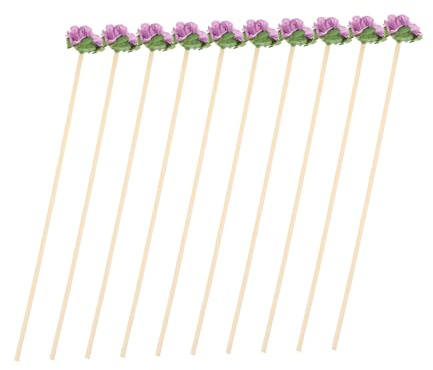 TOYANDONA 10pcs Purple Aroma Rattan Sticks Essential Oil Diffuser Tools Natural Fragrance Reeds for Home Air Freshener and Aromatherapy