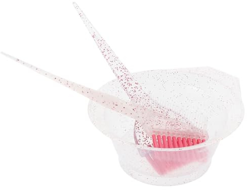 Artibetter Juego de Cuenco y Pincel para Teñir el Cabello, Tazón Transparente Escala para Mezclar Tinte, Pincel para Teñir Cerdas para Aplicación Uniforme, Kit 3 Piezas para Salón y Uso