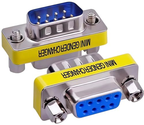 Flomiara Adaptateur série DB9 RS232 mâle vers femelle, mini changeur de genre 9 broches connecteur série DB9 mâle vers femelle convertisseur de port RS232 pour appareils de mesure industriels PC SPS