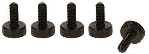 PrecisionGeek® M4 Aluminium Rändelschrauben – Silber & Schwarz – 10 mm / 15 mm – Dekoschrauben für Acryl, Metall & Holz – Set à 5 oder 10 Stück (Schwarz (Eloxiert) – 10 mm – Set mit 5 Stück)