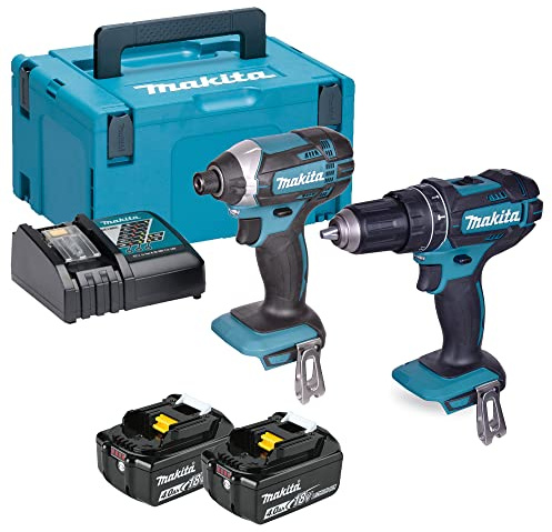 Makita DLX2131MJ 18v Twin Pack Combi Drill & Impact Driver with 2 x 4.0Ah Batteries & Charger in Case