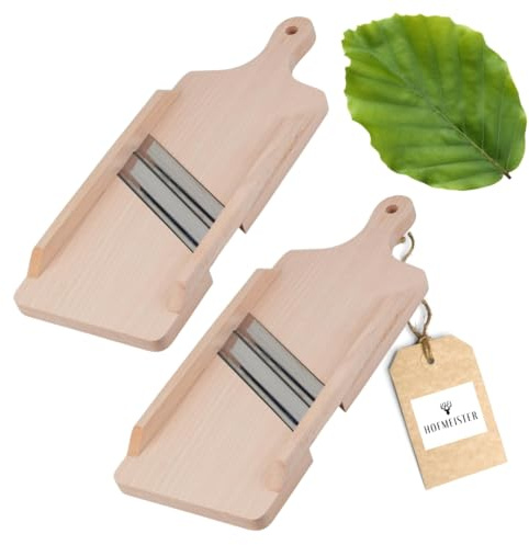 HOFMEISTER® - Pialla per cavolo in legno, 40 cm, lame affilate per tagliare tutte le teste di cavolo e verdure, per la produzione di crauti, erba rossa e insalata di cavoli, mandolino