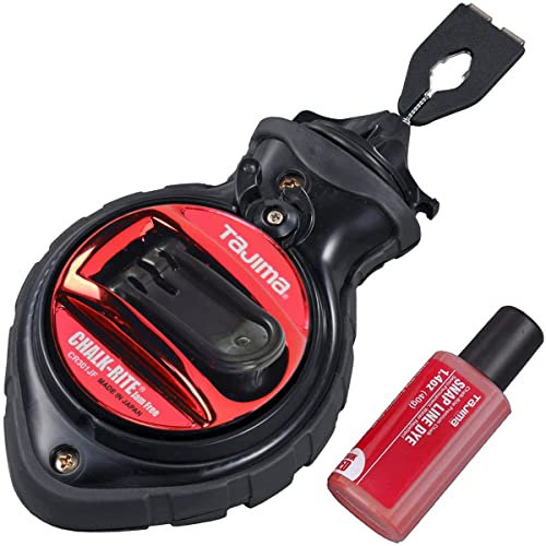 Tajima Chalk Line - Chalk-Rite Jam Free Special Edition Chalk Line with Extra Bold 1mm Snap Line & Five Gear Quick Retrieval - CR301JF-CP