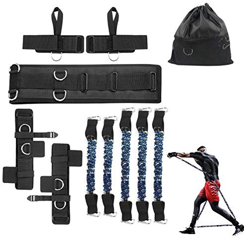 SFEEXUN Set di fasce di resistenza per boxe, per velocità e agilità, fasce per allenamento alla caviglia, gambe e caviglie, per allenamento di resistenza, per migliorare la potenza esplosiva (blu, 68