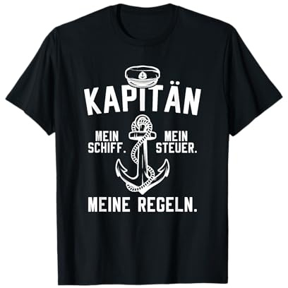 Herren Segelschein Bootsführerschein Segelboot Seemann Kapitän T-Shirt