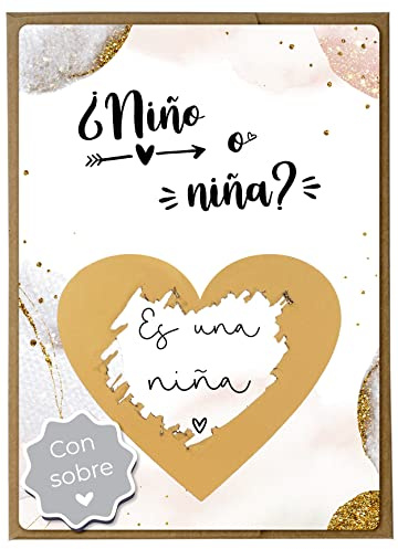 Joli Coon Tarjeta de rascar Es una niña con sobre - Revelacion sexo bebe - Niño o Niña