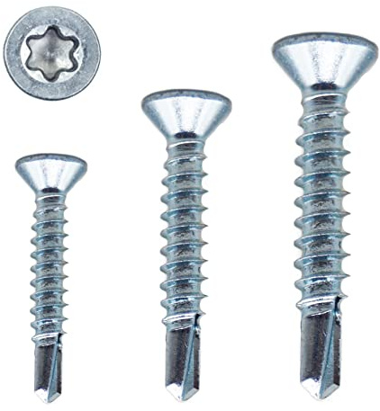Generisch Bohrschrauben Ø 2,9-6,3 Stahl verzinkt 7504 P selbstschneidend Senkkopf Torx (25 Stück, 6,3 x 60 mm)