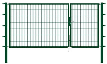 Alberts 646639 Doppeltor Flexo mit Zubehör | verschiedene Breiten und Höhen | grün | Breite 100 + 200 cm | Höhe 140 cm