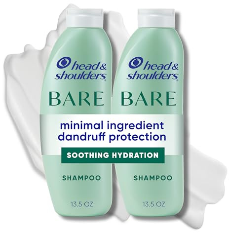 Head & Shoulders Anti-Dandruff Shampoo, BARE Soothing Hydration Twin Pack, 1% Pyrithione Zinc, Dry Scalp Relief, Free of Sulfates, Silicones, Dyes, 13.5 fl oz Each