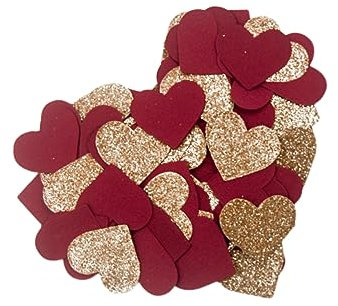 ABOOFAN 60pièces Confettis Cœur Mini à Paillettes Accessoires Mariage Saint-Valentin Décoration Fête Anniversaire Rose Et Or Pailleté