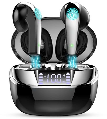 Drsaec Cuffie Bluetooth, Auricolari Bluetooth 5.3 Cuffie Wireless In Ear Stereo HiFi con 4 Mic, Mini Cuffiette Bluetooth ENC Cancellazione Rumore