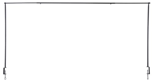 Barra decorativa para mesa de metal, color negro, extensible, 115,5-210 cm
