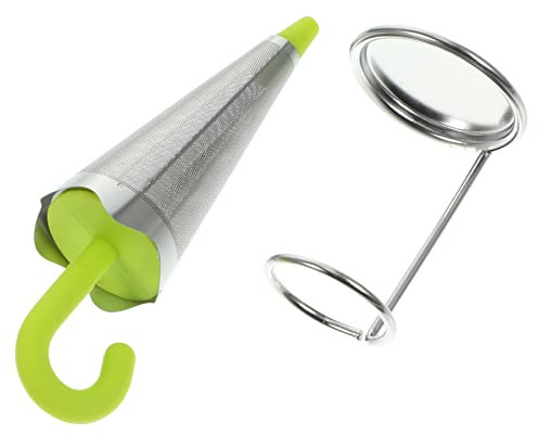 GRIRIW Tea Strainer Umbrella Shape Stainless Steel and Silicone Tea Infuser Convenient for Home Brewing