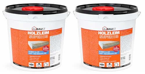 2x dubaust WOD24 Schnelltrocknender D3 Holzleim, wasserfest, für Hartholz und Weichholz, weiss - nach dem Aushärten transparent (5Kg Eimer)
