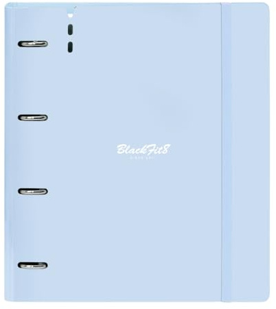 Safta BLACKFIT8 COOL - Carpeblock con 4 Anillas de 35 mm, con Recambio, con 100 Hojas A4, Ideal para Niños de Diferentes Edades, Cómoda y Versátil, Calidad y Resistencia, 27x4x32 cm