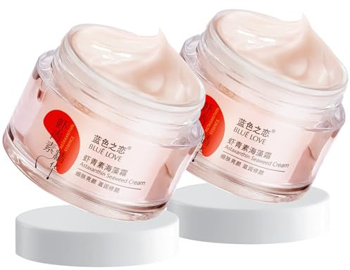 2PCS Crème Visage à l'Astaxanthine et aux Algues, Hydratation Intense & Anti-Âge, Soin Visage pour Tous Types de Peau, Hommes et Femmes