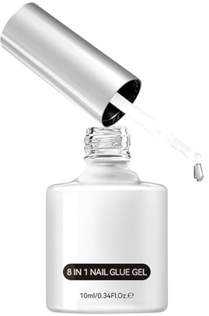 Shaersu Gel per colla per unghie 8 in 1, colla per unghie gel,Gel per colla per unghie artificiali | Colla gel per unghie 8 in 1 Gel per colla per estensione unghie facile e di lunga durata per apice