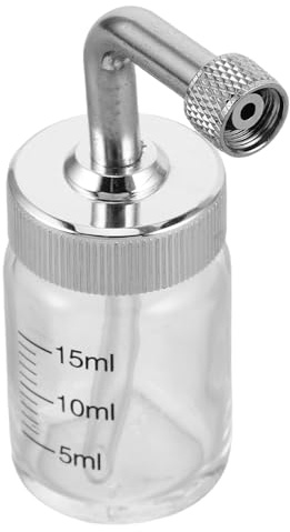 Ipetboom Oxygen Injection Device Accessory Small Glass Jar Metal Lid for Humidifier Airbrush Paint Storage Oxygen Insulation