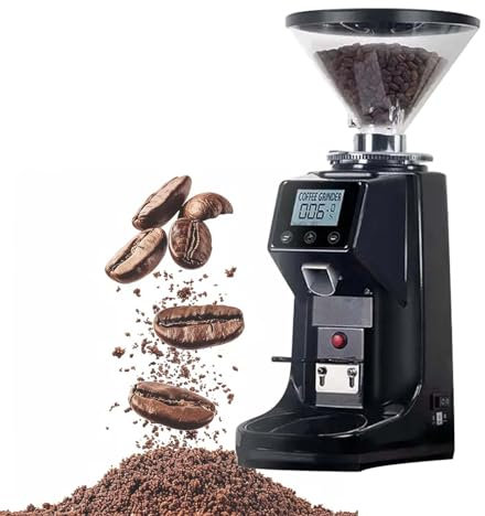 Macinacaffè Elettrico, Macchina Per Caffè Professionale, Macchina Per Macinatura Commerciale E Domestica, Macinacaffè Automatico A Macine, Polverizzatore A Taglierina In Acciaio Inox,Black-200G