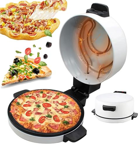 XSDAJSD Four à Pizza électrique d'intérieur de 12 Pouces, Machine à Pain Maison de 30 cm, Plaque chauffante antiadhésive/poignée Anti-brûlure, Machine à Pizza de comptoir pour Cuisines commerciales