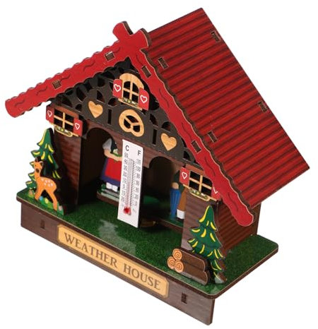 TOYANDONA Wandmontierte Wetterstation Holzgehäuse Mit Barometer Thermometer Hygrometer Für Innen Und Außen Präzise Temperatur Feuchtigkeitsmessung Vielseitiges Monitoring Zuhause Und Garage