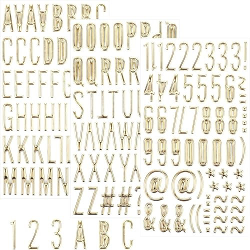 Nurila Buchstaben Aufkleber Buchstaben Zum Aufkleben, Moosgummi Buchstaben 3D Gold-Aufkleber, 171 Stk aufkleberZum Aufkleben Für Kinder Scrapbooking Zubehör Kit Zum Dekorieren 25.5mm