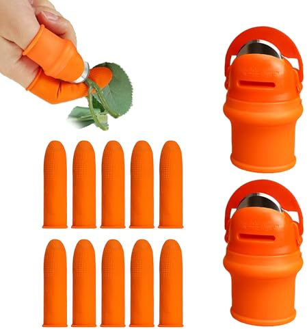 JYNXOR 12 Juegos Cuchillo Pulgar, Cuchillo Pulgar Silicona HPPE Resistentes al Corte, Cuchillo Dedo Silicona, Verduras, Herramientas Jardineria para Recoger Fruta y Verdura, Podar Ramas-S