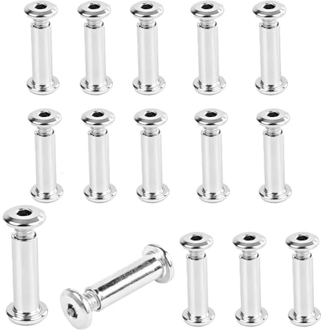 Tornillo de conexión, 30 tornillos de conexión M6, (15 pcs para muebles, 15 pcs de casquillo), ornillos de conexión para armarios, tablas de madera, Ø 8 mm (36-42mm)