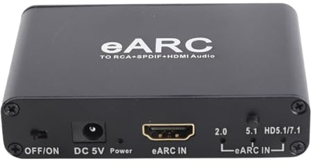 Yechiry Estrattore Audio HDMI EARC ARC, Trasmissione Audio HiFi Interfaccia Multimediale HD Uscita Ottica 3.5mm Adattatore HDMI ARC per Amplificatore Altoparlante HDTV