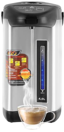 Dispensador de agua caliente Thermopot, hervidor de vino caliente de 4 l, hervidor de agua de acero inoxidable 304 con 3 métodos de extracción y retención de temperatura, 750 W, cocción rápida, 92
