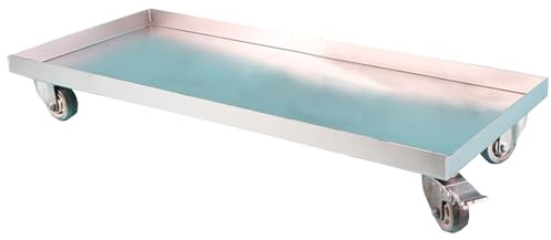 Auffangwanne, Tablett Metall, Rechteckig, mit Verstärkten Rollen für Leichtes Verschieben(120x50cm/47x19in)