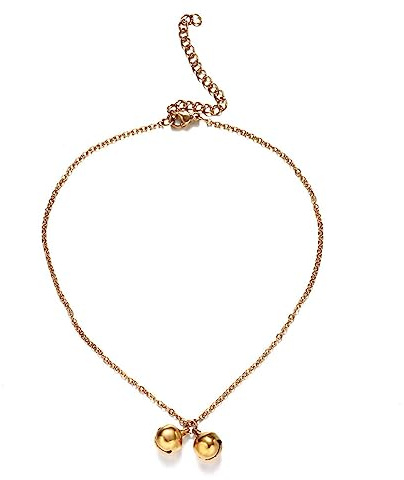 Skcess Chaîne de cheville de vacances en acier inoxydable avec cloches - Bijou de cheville pour femme - Bracelet bohème pour fille - Doré/argenté - Longueur : 25-30 cm, Acier inoxydable, Pas de