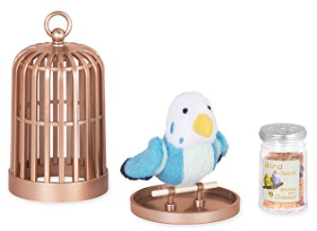 Our Generation Pet Bird Set – 2-inch Plush Toy Bird for Girl Dolls – Pet Bird and Birdcage Set