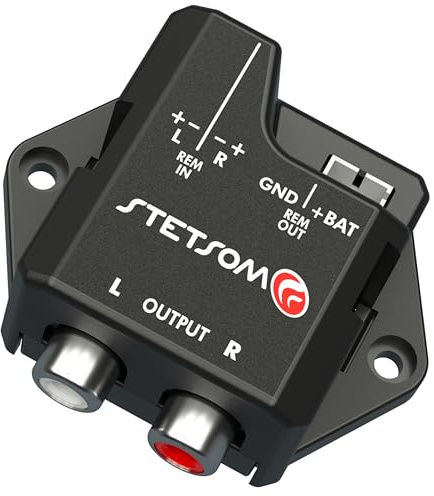 Stetsom ST6000 Audio Converter (Wire High to RCA), Remote Output Automatically Activated by Sound for Original Factory Stereo Radio Player, High Signal to RCA