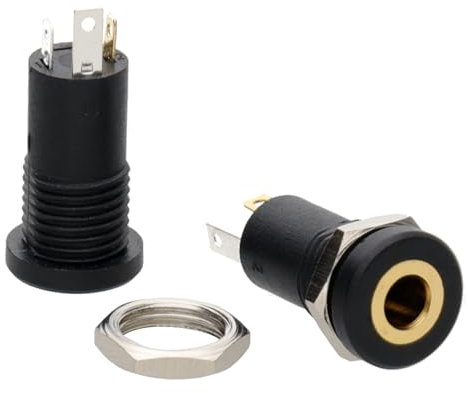 kenable 3,5 mm AUX Stereo Buchse Eingabe Panel Montage Audio Löten Adapter [2 Stück]