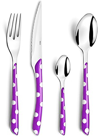 Amefa 2234VIMBA1D20 Eclat Pois Besteckset, 32-teilig, Set für 8 Personen, Edelstahl ABS 18 0 Bi-Injektion Acrylnitril-Butadien-Styrol SAN, Violine