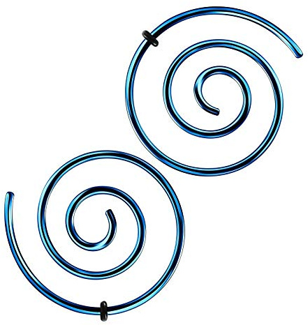 KJM FASHION 2 Stk Taper Spiral Expander mit Schwarzer O-Ring Schmuck