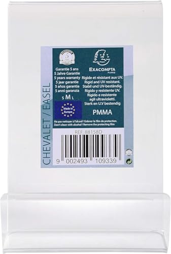 Exacompta 88158D Tischaufsteller aus stoßfestem Acryl für DIN A7 ideal zur Präsentation von Objekten wie Büchern, Flyern, Karteikarten uvm
