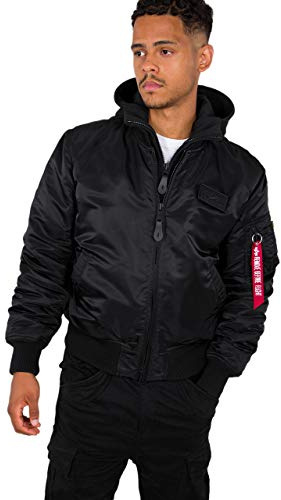 Alpha Industries MA-1 ZH Bomberjacka med ryggtryck för män Black/White