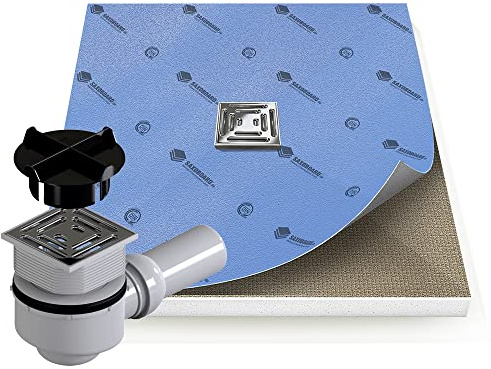 Saxoboard® Duschelement 90x90 cm, befliesbar + 100% wasserdicht + komplett einbaufertig, Duschboard inkl. Ablauf waagerecht