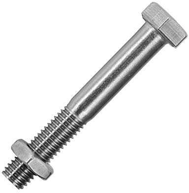 Sechskantschrauben mit Schaft M16x60 mm & Edelstahlmuttern M16 aus Edelstahl A2 (10 Stück) | DIN 931 & DIN 439 - Maschinenschrauben - Sechskantmuttern niedrige Form von MESAROS®